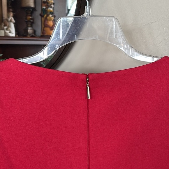NWOT Kate Spade Red Mini Dress 3/4 Sleeves A-Line Minimalist Simple Elegant - Picture 13 of 15